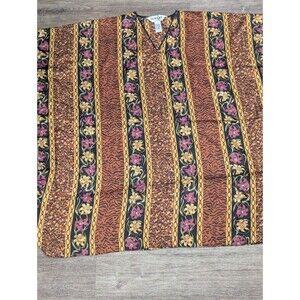 Winlar‎ Caftan Women's One Size Multicolor Side Slits on Sides V-neck Arm Holes